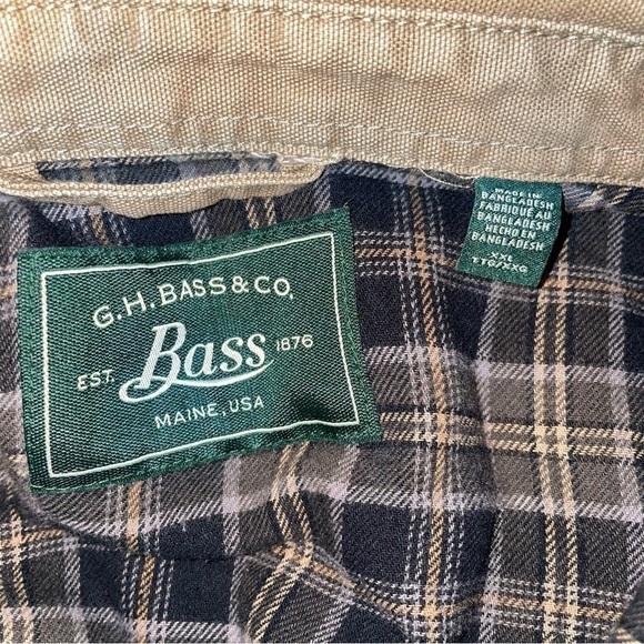 G.H. Bass & Co. Plaid Lined Button Up Shacket Coat 100% Cotton Tan XXL - Picture 8 of 8